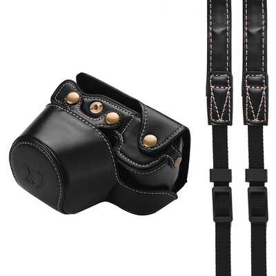 

PU Leather Camera Case Bag with Camera Shoulder Strap for Sony Alpha A6300 A6000