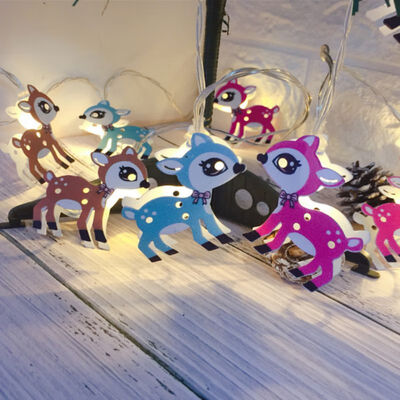 

2m Christmas String Light Bell Elk Snowman Christmas Tree Light Strings 10 Colored Lamp Party Decor For Gardens Patio Lawn