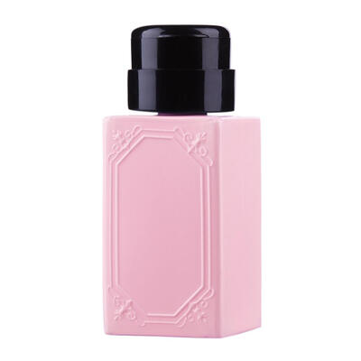

Square Large Capacity Refillable Bottles Nail Pump Press Liquid Container
