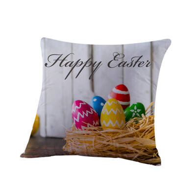 

Siaonvr Easter Cotton Pillow Case Sofa Waist Throw Cushion Cover Home Decor