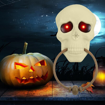 

Halloween Doorbell Halloween Decorative Doorbell Halloween Electric Doorbell with Light Up Eyeball Scary Sounds Skeleton Skull