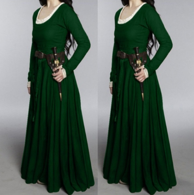 

Long sleeved dress with round collar