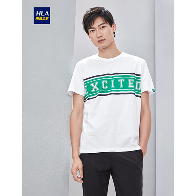 

HLA Haishu House Short Sleeve T-Shirt Male 2019 Summer New Simple Round Collar Youth Sports Short T Mens HNTBJ2R242A White White Inlay Q2 18096A 52