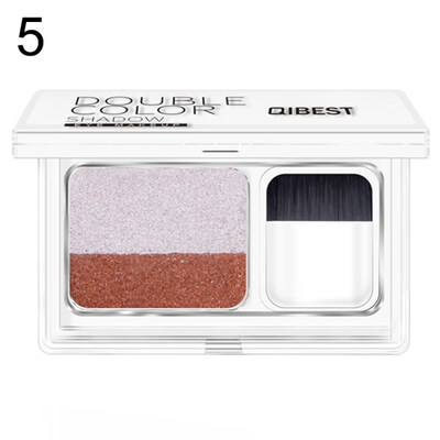 

Women Double Color Stamp Eyeshadow Long Lasting Non-smudge Makeup with Brush