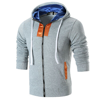 

Fashion Men Zip Up Hoodie Cotton Blend Full Hooded Pocket Sweatshirt Soft Tops