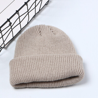 

A new type of knitted cap with rolled edges&100 sets of landlordscaps in autumn&winter Geometric embroidered wool caps