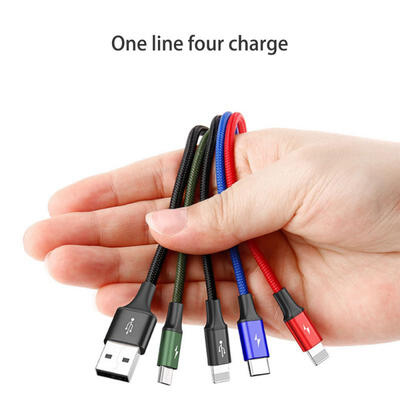 

Baseus 12m 4-in-1 35A Fast Charging Cord Universal Type-CMicro USBLightning Charging Cable-Type-C