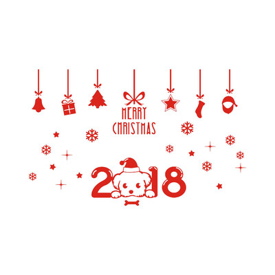 

〖Follure〗New Year 2018 Merry Christmas Wall Sticker Home Shop Windows Decals Decor