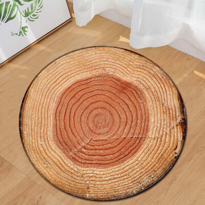 

Toponeto Wood Grain Kids Play Round Carpet Home Area Rug Living Room Floor Yoga Mat