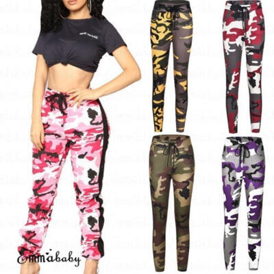 

Hot Women Casual Camouflage Skinny Trouser High Waist Stretchy Pencil Long Pants