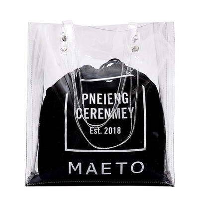 

Summer Women Casual Handbags Clear PVC Shopping Beach Shoulder Bags Totes