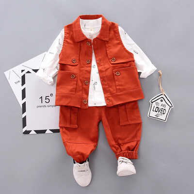 

3pcs Toddler Kids Baby Boys Autumn Coat Long Sleeve Shirt Pants Clothes Outfits Set