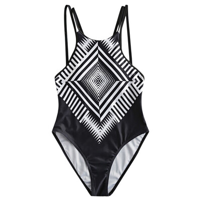 

Geometry Criss Cross One Piece Swimsuit