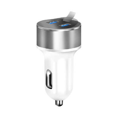 

31A Dual USB Car Charger 2 Port LCD Display 12-24V Cigarette Lighters Socket White