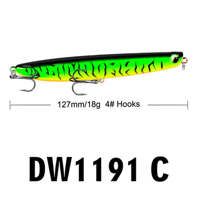 

New Hot 1PCS Lifelike Wobbler Tackle Crankbait Plastic Artificial Hard Baits Treble Fishing Hooks 127mm 18g