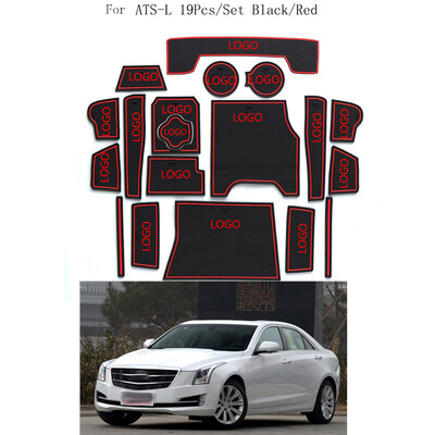 

19pcsset Interior Car Door Groove Cup Holder Slots Non-slip Pad Decor Replacement For Cadillac ATS