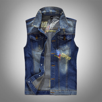 

Toponeto Mens New Fashion Denim Vest Casual Cowboy Jacket In Shoulder Blouse