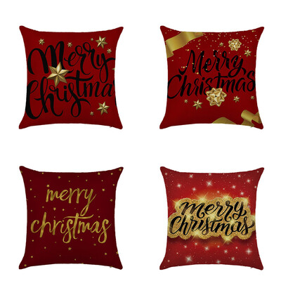 

Tailored 4pc Of Christmas Elk Pillowcase Decorative Sofa Cushion Cover 45x45cm