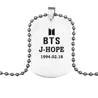 

KPOP BTS Bangtan Boys Same Paragraph Necklace Stainless Steel Letter Lettering Pendant Necklace Boys Girls Necklace Gifts for Fans