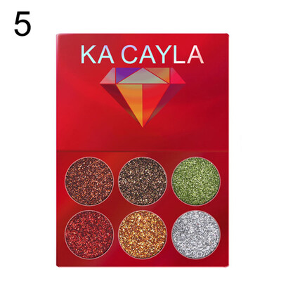 

Glitter Sequins 6 Colors Eyeshadow Powder Palette Matte Eye Makeup Cosmetic