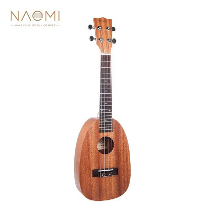 

NAOMI 26 Inch Ukulele Pineapple Shape Sapele Topboard Backboard Plastic Nut Rosewood Bridge Ukeleles for Toddlers Kids Beginners T