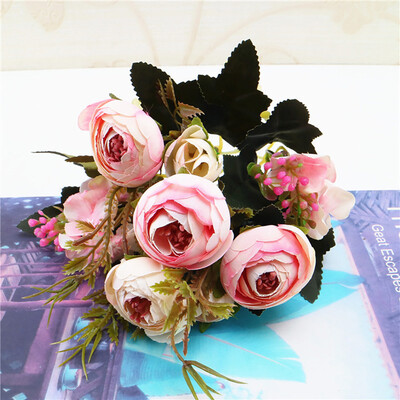

〖Follure〗1 Bouquet Vintage Artificial Peony Silk Flowers Bouquet for Decoration