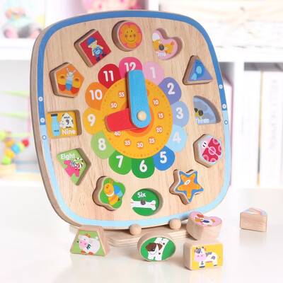 

Boby building block clock baby fine action training toy childrens educational early education toys 7496