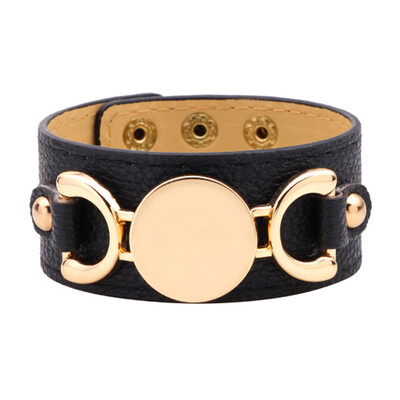 

2019 Monogram Leather Cuff Bracelet Pulseras 3 Row Gold Color Multicolor Leather Bracelet for Women Men