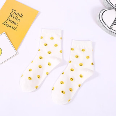 

2019 New arrivel Cartoon Funny Socks Women cute Smiling face Cotton Socks personality Fashion casual Short Sox female