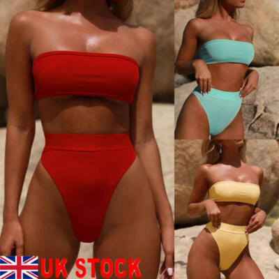 

UK Women Bandage Bikini Push-up Padded Bandeau Swimsuit Bathing Beach Swimwear