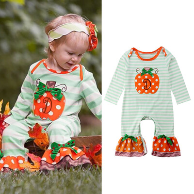 

Halloween Newborn Infant Baby Girl Boy Striped Dot Romper Jumpsuit Clothes