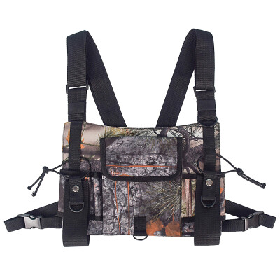 

Outdoor Hunting Highly Visible Reflective Radio Harness Chest Rig Front Pack Pouch Holster Vest Bag for Walkie Talkie