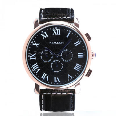 

Mens Casual Watch Premium Automatic Waterproof Wristwatch With Leather Band
