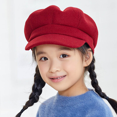 

Autumn And Winter Warm Parent Child Beret Painter Cap Fashion Girls Wool Cap