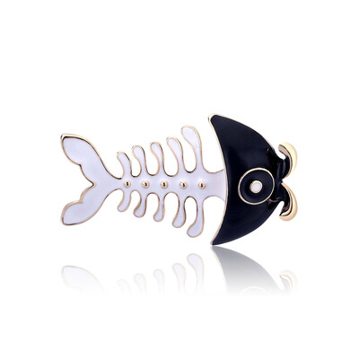 

Fashion Women Cartoon Alloy Dripping Fish Bone Animal Pins Brooch Jewelry