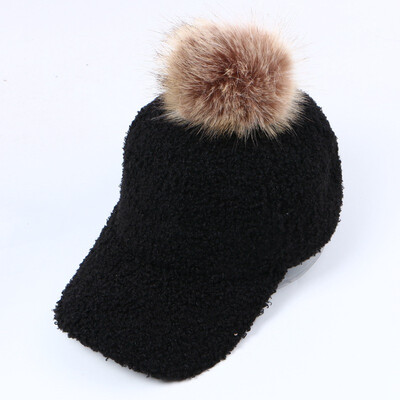 

New hat mens lamb lamb ins letter casual cap Korean version of the black flag bent roof baseball cap