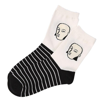 

Cool Japanese Punk Figure Striped Cartoon Socks Line Anime