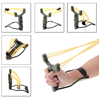 

Adult Outdoor Powerful Folding Wrist Camouflage Slingshot Catapult for Marble Games Hunting