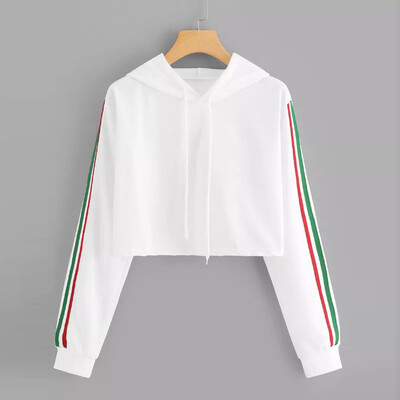 

Nomeni Fashion Womens O Neck Stripe Long Sleeve Causal Hooded Top Blouse Sweatshirt