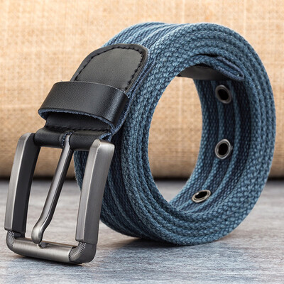 

110cm-140cm Mens Quality Canvas Belts for Jeans Male Luxury Casual Straps Buckle Strap Knitted Tactical Belts For Men Ceintures