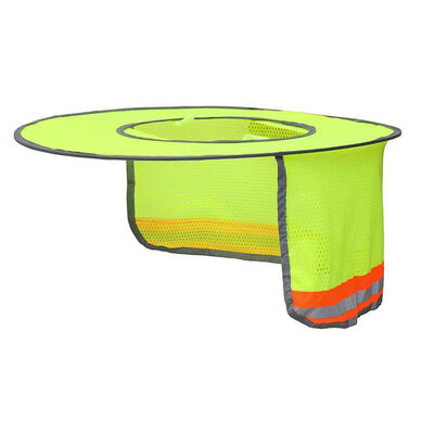 

SAFETY HARD HAT YELLOW NECK SHIELD HELMET SUN SHADE REFLECTIVE STRIPE NEW