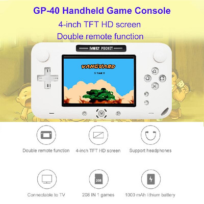 

GP40 Nostalgic Handheld Game Console Joystick Console Built-in 208 NES Games 40 Inch TFT HD Screen Children Birthday Gift