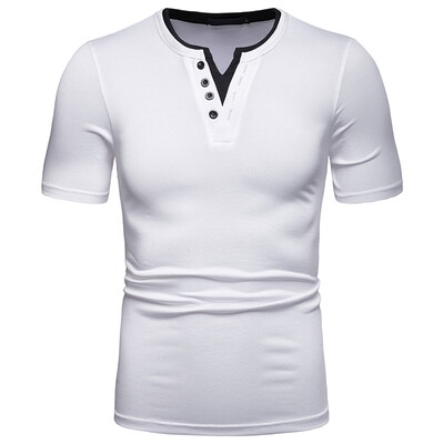 

Toponeto Mens Fashion Summer Solid T Shirt Leaf Short Sleeve Tops Casual Open Shirts