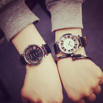 

Explosion models hollow belt watch creative Roman scale retro couple watches