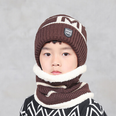 

2 P cs Kids Winter Warm Knitted Hat And Circle Scarf