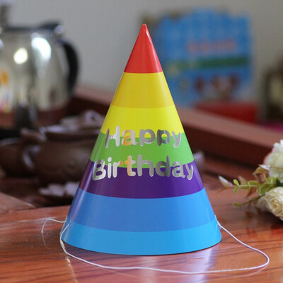 

FUNNYBUNNY Rainbow Birthday Party Cone Hats Birthday Party Decorations Kids Boy Halloween Hat Prince Party Decorations