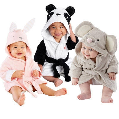 

Baby Boy Girl Animal Baby Bathrobe Baby Hooded Bath Towel Infant Bathing Honey Baby
