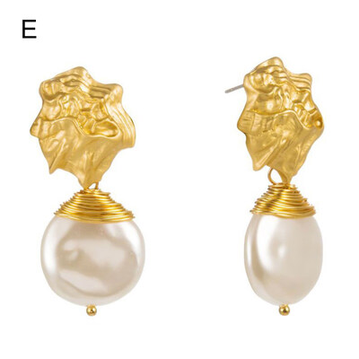 

Fashion Irregular Faux Pearl Geometric Dangle Earrings Women Party Jewelry Gift