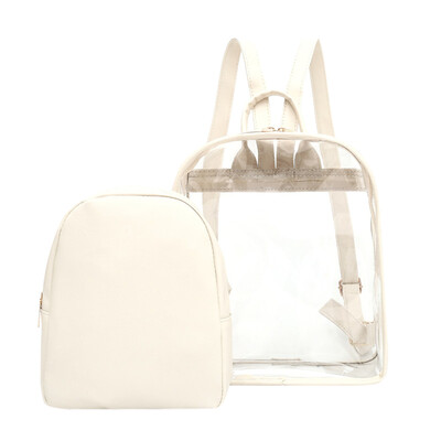 

Tailored Womens Clear Plastic See Through Security Transparent Backpack Bag Travel Bag