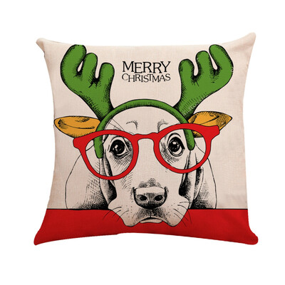 

〖Follure〗Xmas Cotton Pillow Case Linen Cushion Cover Merry Christmas Home Decoration